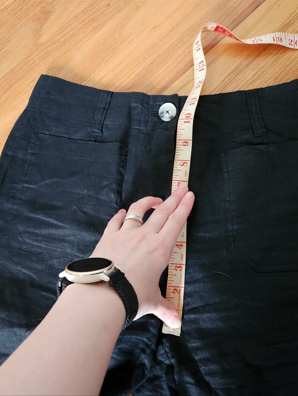 Quince Wide Leg Linen Patch Pocket Pant size 6 in black - Picture 5 of 10